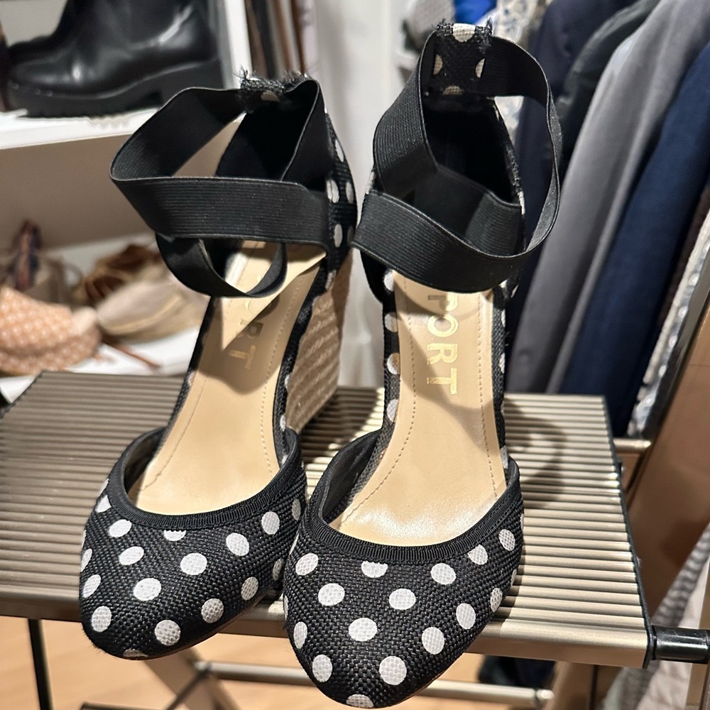 Macy's Black and White Polka Dot Heels